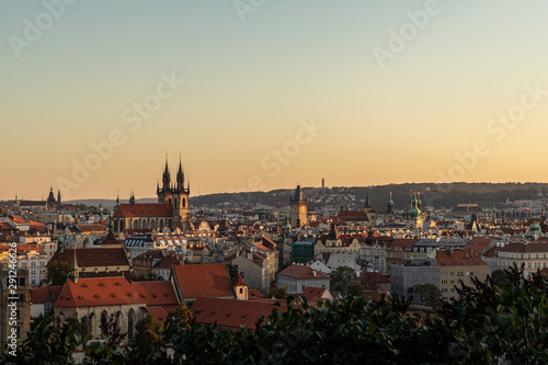 Sunset overlooking Prague Centre