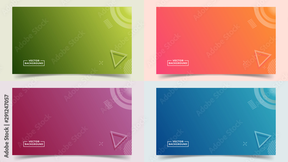 Abstract Gradient background set full colors and lines in a beautiful combination
