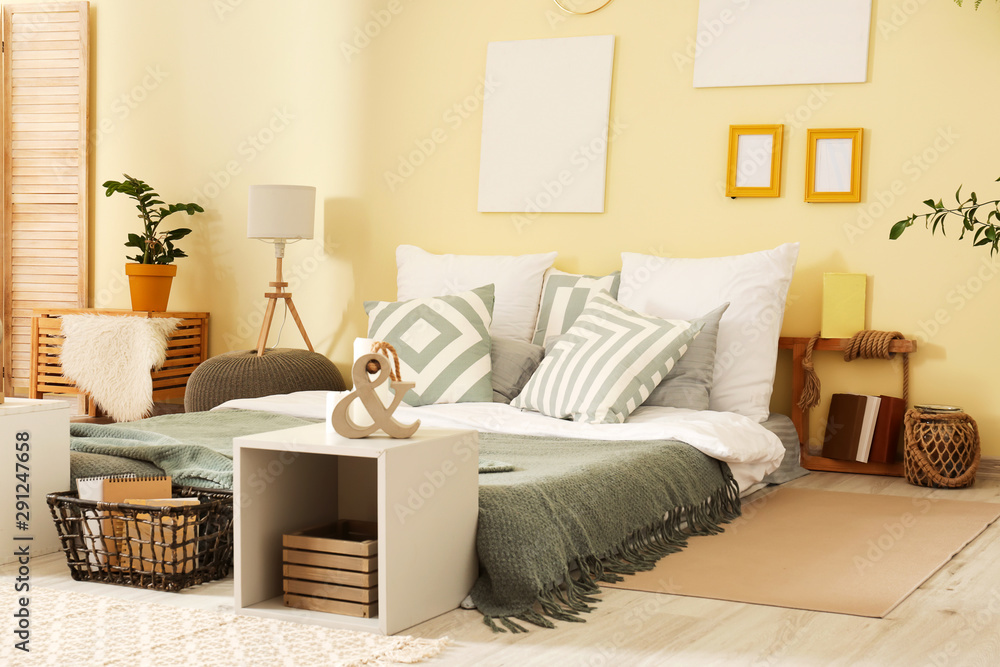 Fototapeta Interior of modern comfortable bedroom