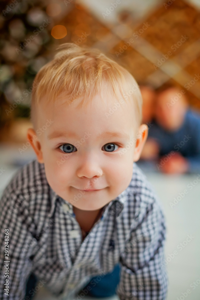 portrait of a boy in the background