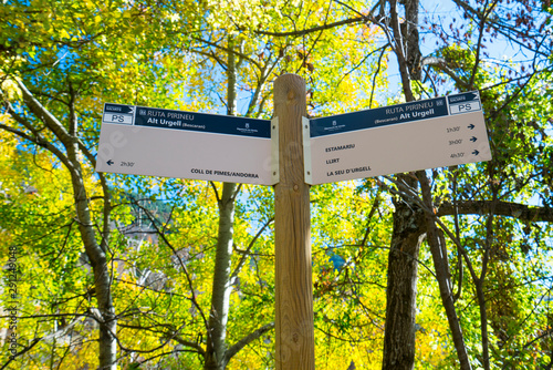 Trail Signs, Bescaran Village, Alt Urgell, Lleida, Catalunya, Spain photo