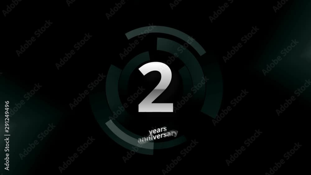 2 Years Anniversary Digital Tech Circle Silver Background 2 Years Anniversary Digital Tech Circle Silver Background