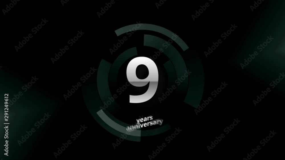 9 Years Anniversary Digital Tech Circle Silver Background 9 Years Anniversary Digital Tech Circle Silver Background