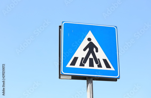 Pedestrian crossing sign Rome Italy