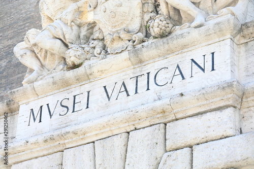 Vatican museum entrance gate Vatican city. Translation for Italian - Vatican museum