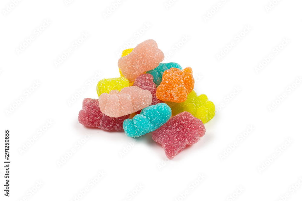 Jelly sweats bears isolated on white background. Jelly sweats bears isolated on white background.