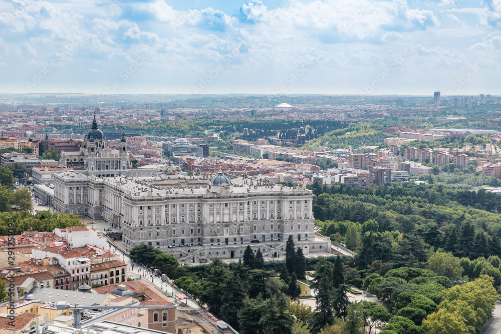 Royal Palace of Madrid seen from one of the viewpoints of the city Royal Palace of Madrid seen from one of the viewpoints of the city
