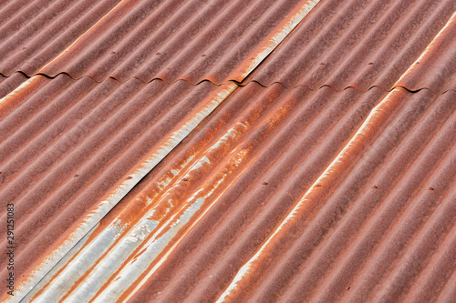 Close-up Old Zinc Metal Roof Texture Background, Rusty Zinc Roofing Sheet