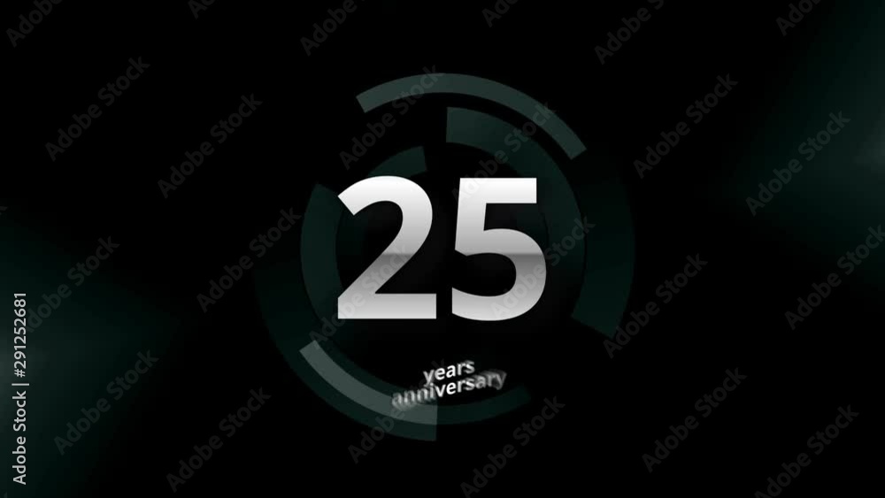 25 Years Anniversary Digital Tech Circle Silver Background 25 Years Anniversary Digital Tech Circle Silver Background