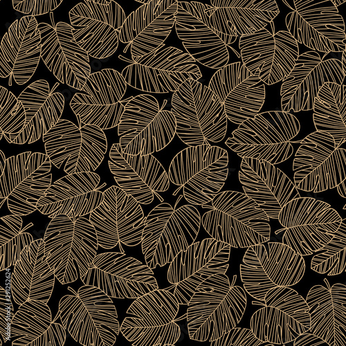 Tropical plant seamless pattern illustration