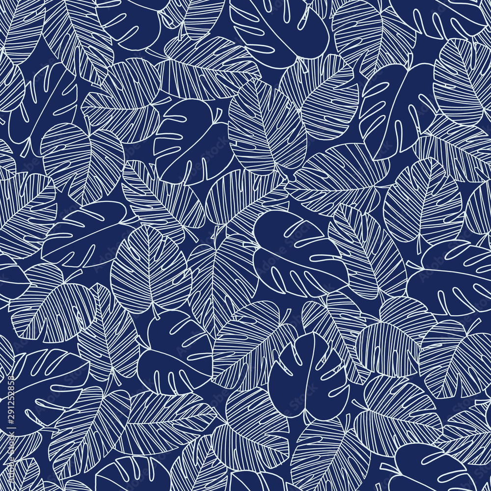 Fototapeta premium Tropical plant seamless pattern illustration