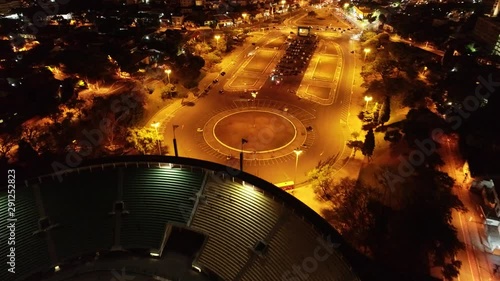  Nightlife view in Pacaembu Stadium, Sao Paulo city, Brazil. Great city scene. Nightlife view. Stadium landscape. City view of stadium in the nightlife. photo