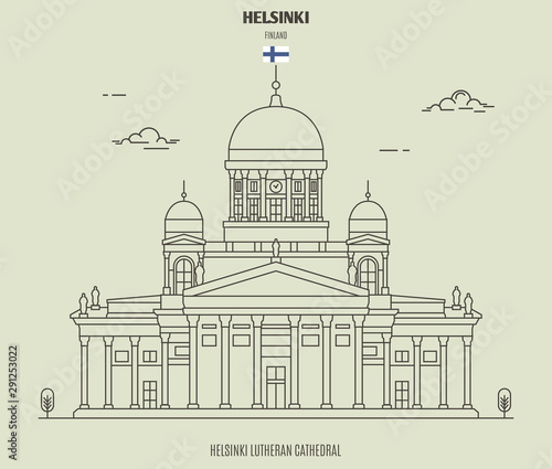 Lutheran Cathedral in Helsinki, Finland. Landmark icon