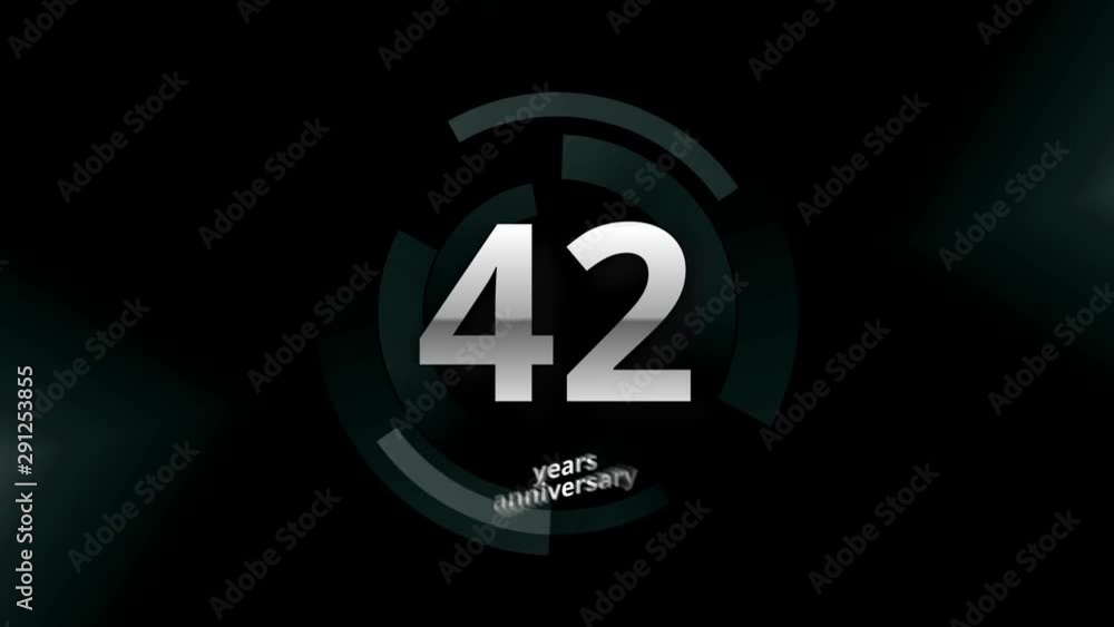 42 Years Anniversary Digital Tech Circle Silver Background 42 Years Anniversary Digital Tech Circle Silver Background