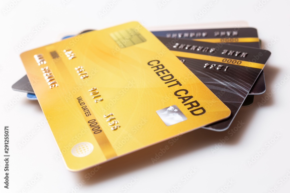 credit cards mockup on white background. credit cards mockup on white background.