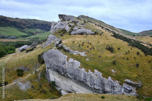 The limestone rock formation at the Weka pass, New Zealand, South Island. © Susanne Fritzsche