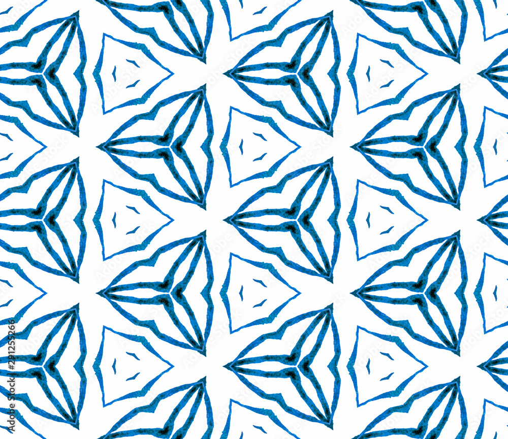 Blue handdrawn seamless pattern. Hand drawn waterc Blue handdrawn seamless pattern. Hand drawn waterc