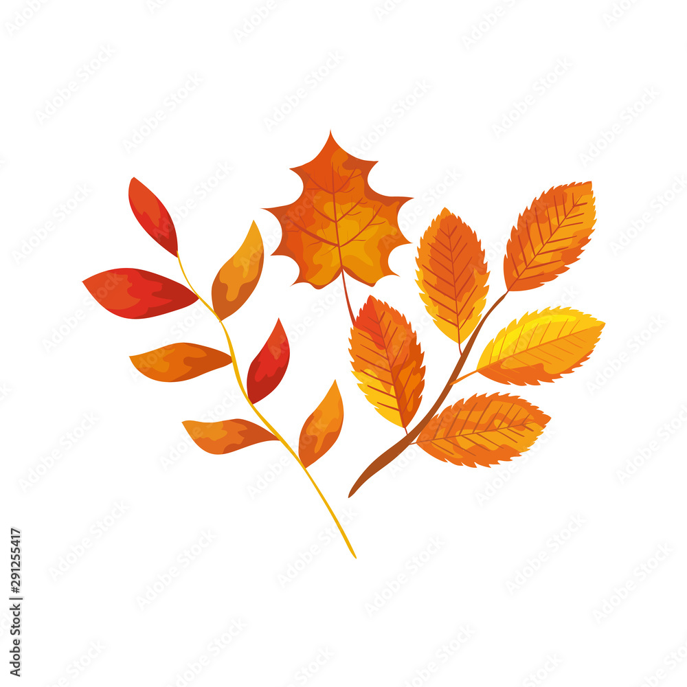 Naklejka premium season autumn branches with leafs