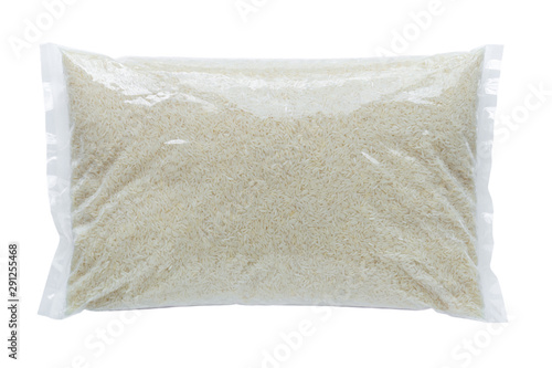 Rice packed in a plastic bag