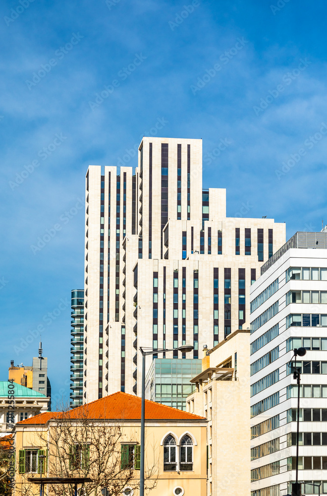 Fototapeta premium Central business district of Beirut with modern buildings, Lebanon
