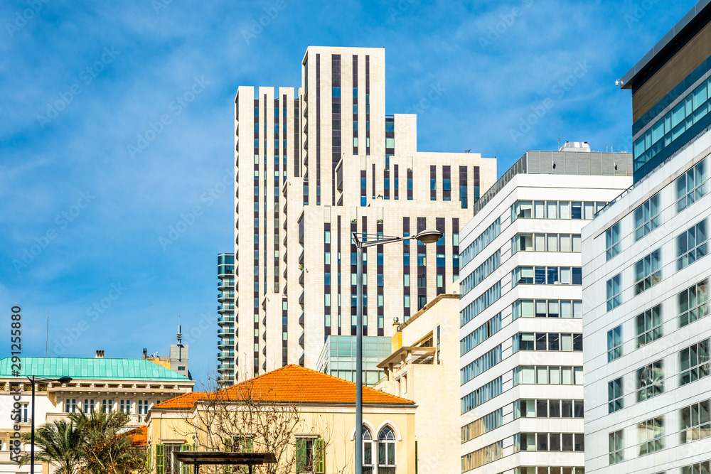 Obraz premium Central business district of Beirut with modern buildings, Lebanon