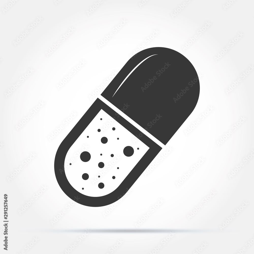Pill icon in trendy flat style isolated on background. Pill icon page symbol for your web site design Pill icon logo, app, UI. Pill icon Vector illustration, EPS10. Pill icon in trendy flat style isolated on background. Pill icon page symbol for your web site design Pill icon logo, app, UI. Pill icon Vector illustration, EPS10.