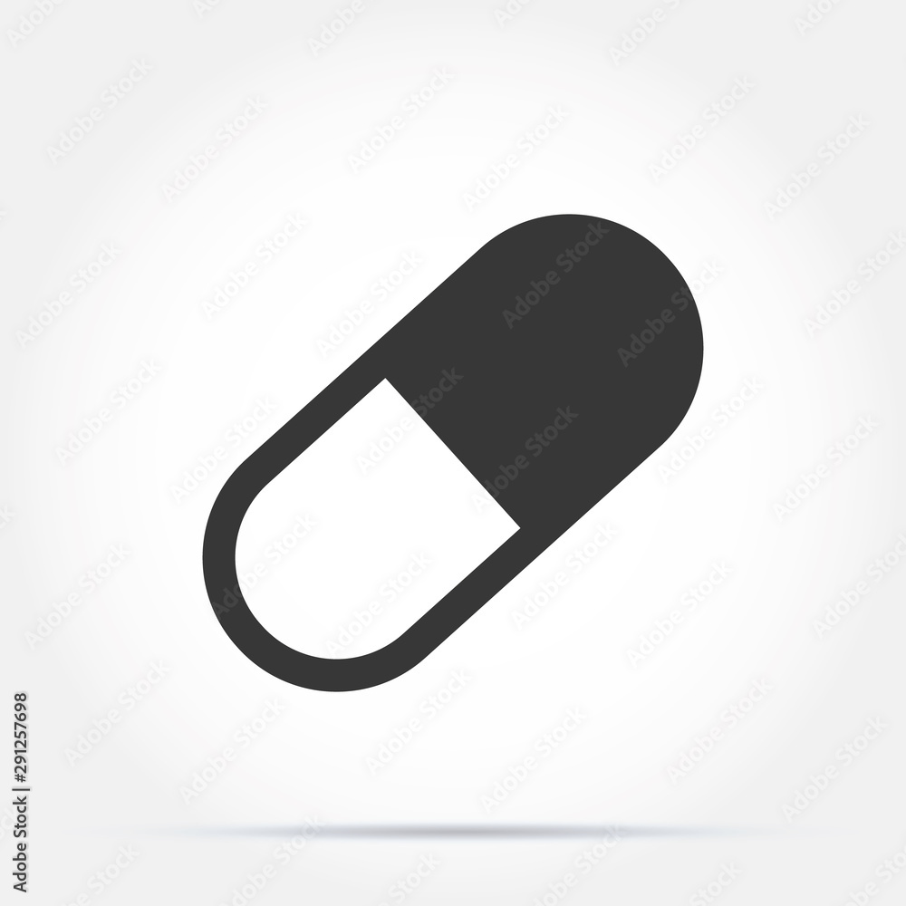 Pill icon in trendy flat style isolated on background. Pill icon page symbol for your web site design Pill icon logo, app, UI. Pill icon Vector illustration, EPS10. Pill icon in trendy flat style isolated on background. Pill icon page symbol for your web site design Pill icon logo, app, UI. Pill icon Vector illustration, EPS10.