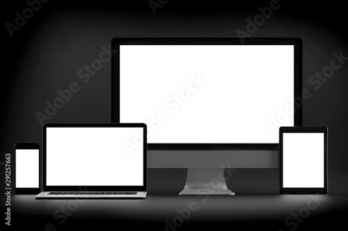 Fotografi Isolated Devices Mockup
