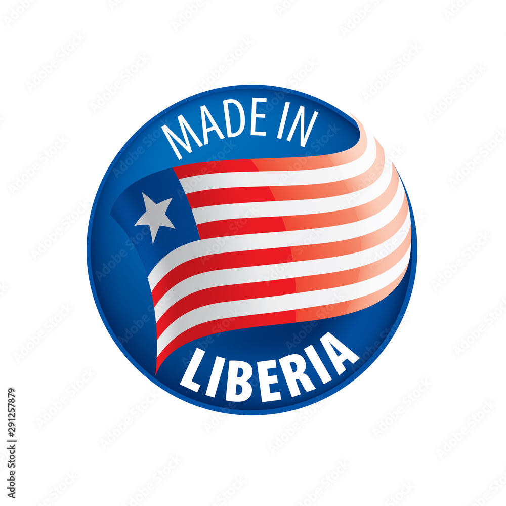 Liberia flag, vector illustration on a white background.