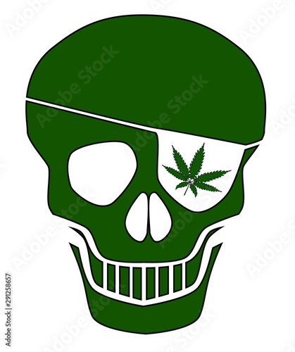 Canabis Patch Skull