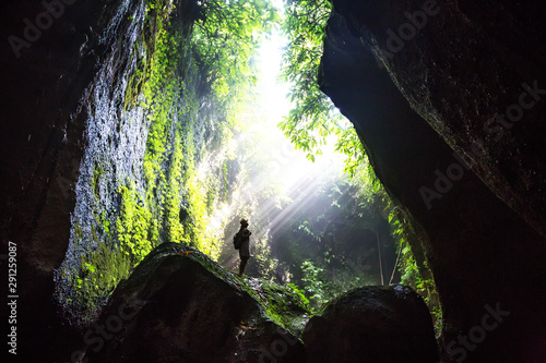 Woman in jungle on Bali, Indonesia 