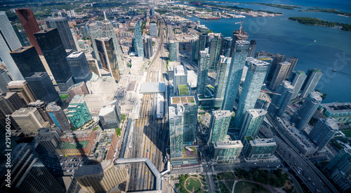 Canvas Print Aerial view of Toronto city skyline, Canada