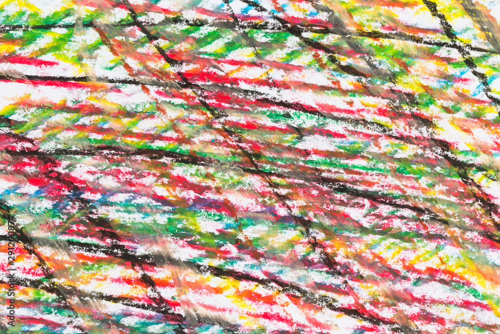 Crayon drawing texture of different colors - abstract background