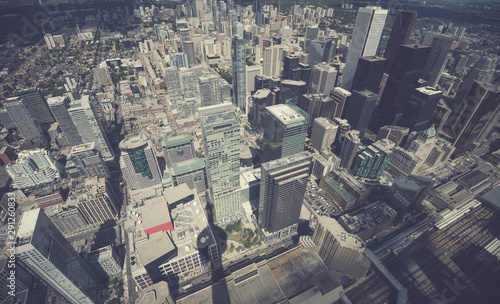 Aerial view of Toronto city skyline, Canada