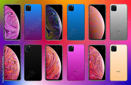 phone, smartphone, mobile, smart, realistic new smartphone 2019