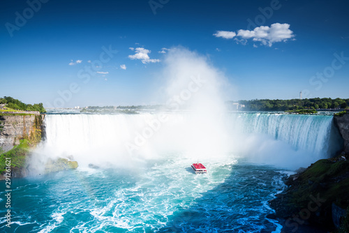 Beautiful Niagara waterfalls in clear sunny day in the summer