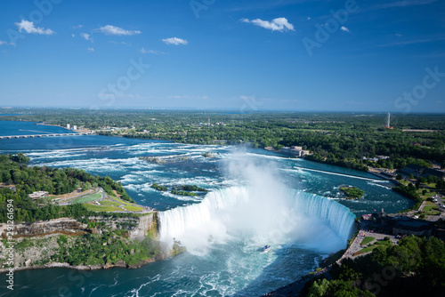 Beautiful Niagara waterfalls in clear sunny day in the summer