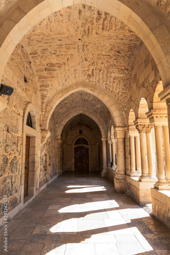 Fototapeta premium The gallery of the Church of Nativity, Bethlehem