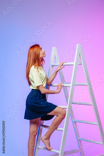  the girl climbs the ladder