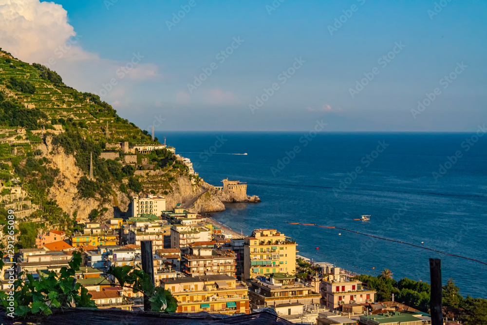 Top view of the town of Maiori along the Amalfi coast, Campania - Italy