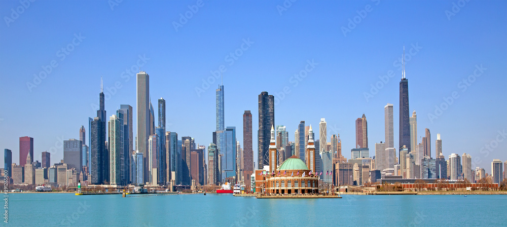 Naklejka premium Chicago city skyline