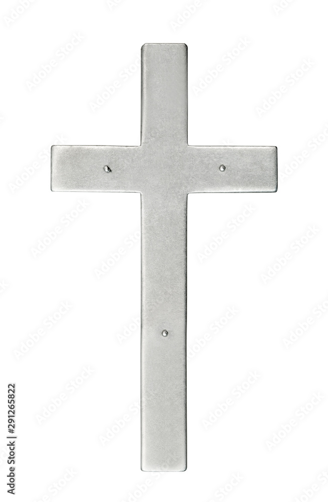Metal cross on a white background Metal cross on a white background