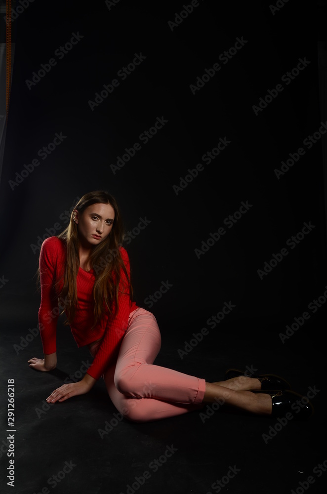 beautiful young caucasian woman portrait on black background beautiful young caucasian woman portrait on black background