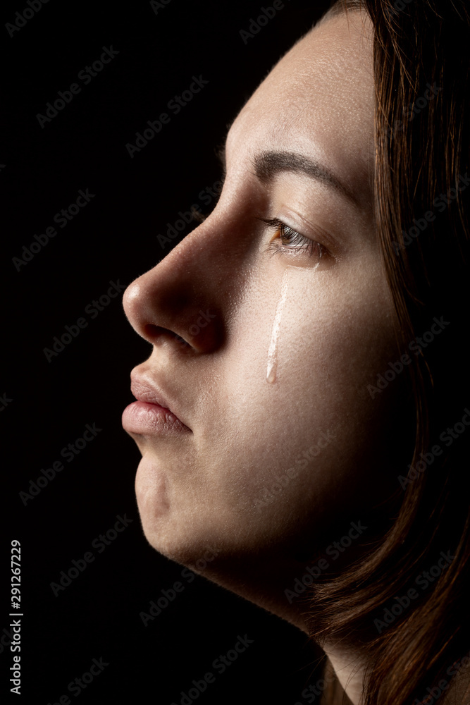 Fototapeta premium sad crying girl