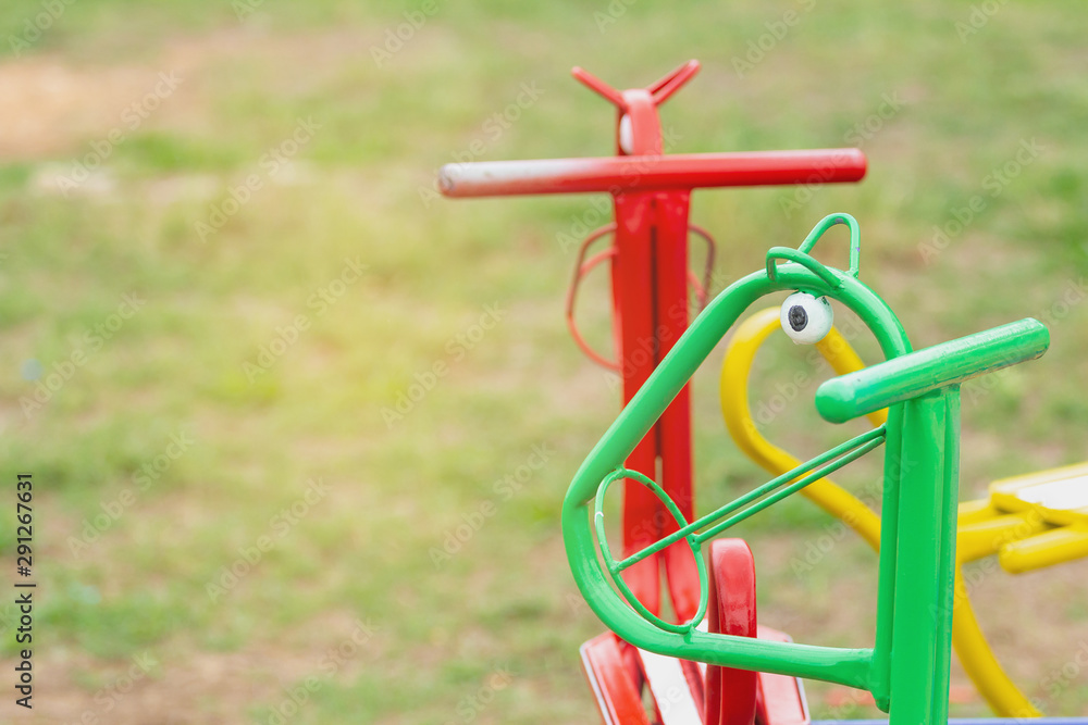 Beautiful colors, playground equipment and exercise.