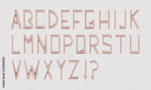 Alphabet uppercase font tubular style  - 3D illustration