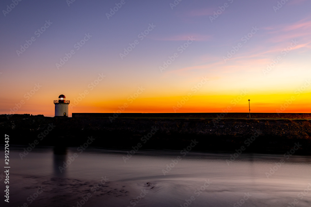 Burry Port Lighthouse at sunset