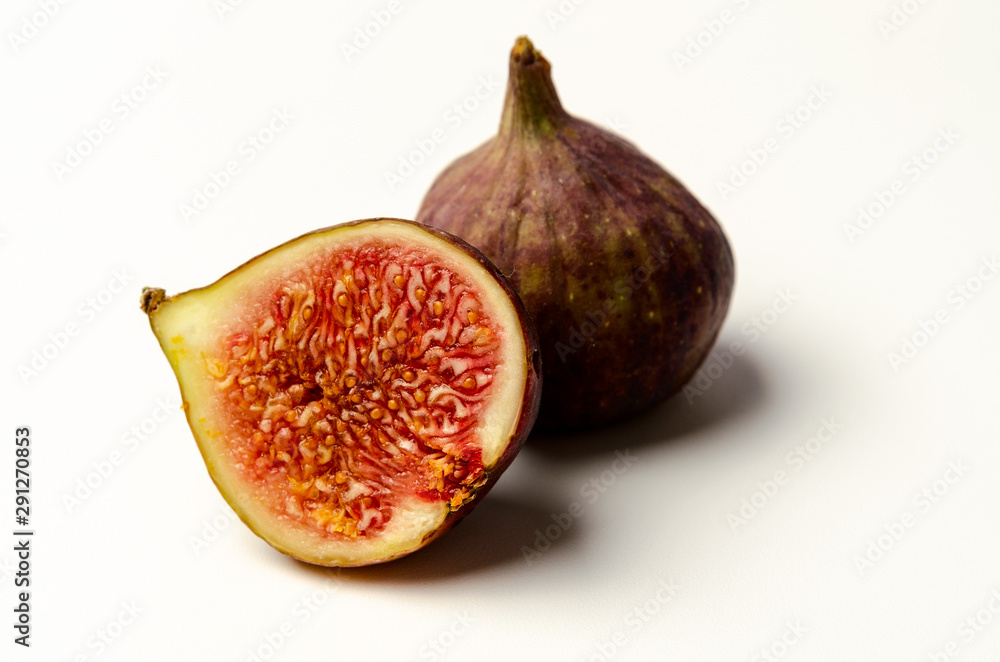 Figs fruits with cut slice isolated on white. Clipping Path Figs fruits with cut slice isolated on white. Clipping Path