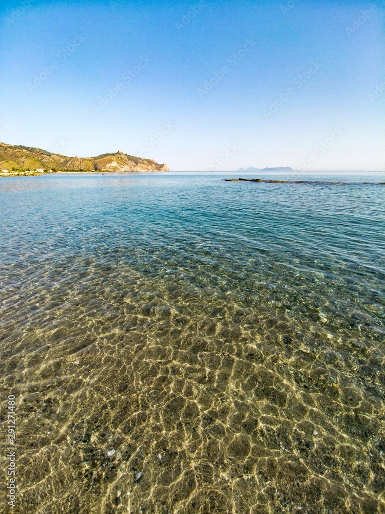 Light blue sea water tourquoise water beautiful scenery sicilian beach