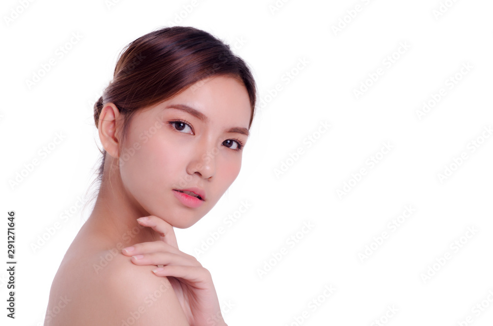 asian young beautiful woman smiling and touching her face, isolated over white background. natural makeup, SPA therapy, skincare, cosmetology and plastic surgery concept.with free copyspace asian young beautiful woman smiling and touching her face, isolated over white background. natural makeup, SPA therapy, skincare, cosmetology and plastic surgery concept.with free copyspace